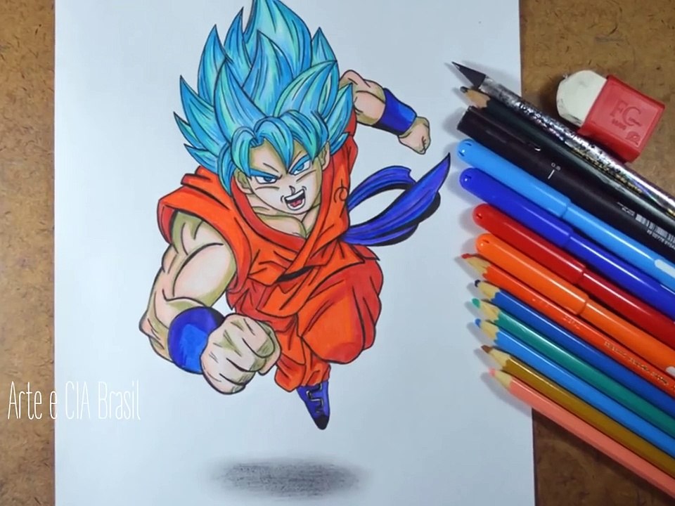 Desenhando Goku Super Saiyan God Super Saiyan - SSGSS em 3D - Drawing Goku Super Saiyan in 3D
