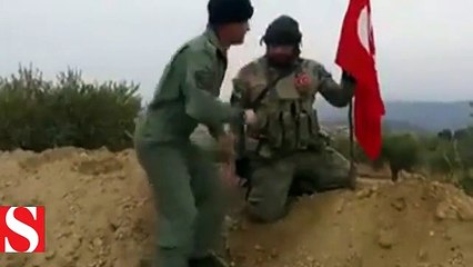 Raco�ya Türk bayrağını dikip ezan okudular