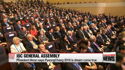 President Moon welcomes IOC members in Gangneung, attends IOC's General Assembly