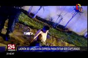 Cercado de Lima: delincuente se lanza de puente para evitar ser capturado