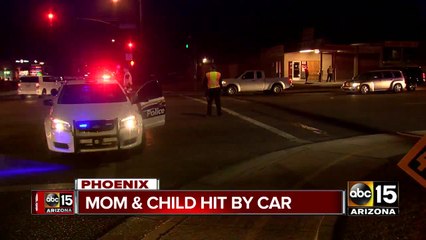 Mother and child hit by car in central Phoenix