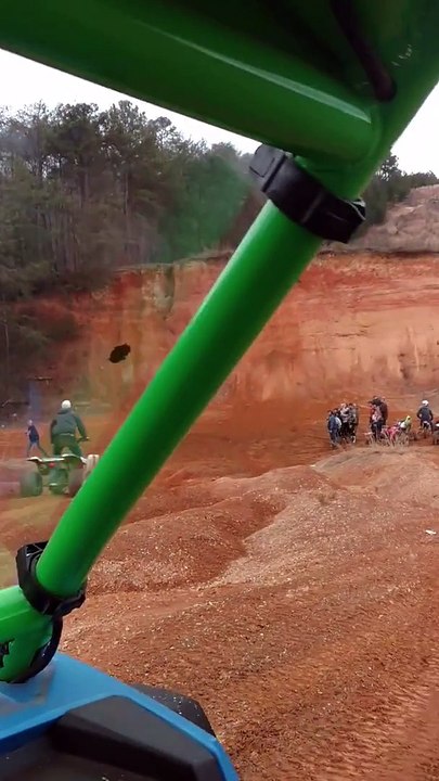 Guy Rides Up Vertical Cliff With ATV