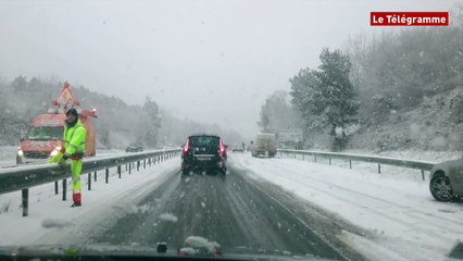 Sérent (56). Circulation difficile sur la RN 166