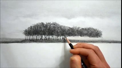 연필그림 Pencil sketch - 풍경(솔섬) 그리기