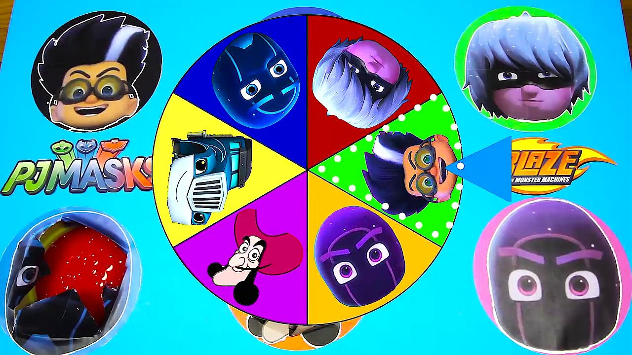 Learning Colors PJ Masks Spin the Wheel Game Find Paw Patrol Toys - Get Slimed and Spin the Wheel
