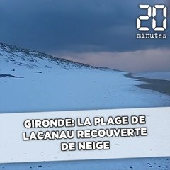 Magnifique! La plage de Lacanau recouverte de neige