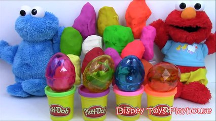 Cookie Monster and Elmo Play Doh Surprise!!!