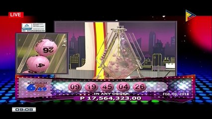 PCSO 9 PM Lotto Draw, February 6, 2018