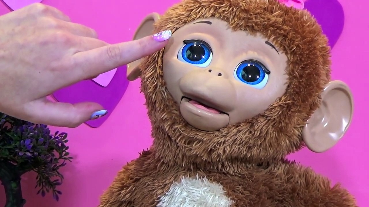 Moni Monita en español - FurReal Friends juguetes - Bebé Mona Anna Banana - Cuddles my Giggly Monkey