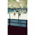 Justin Bieber playing hockey at the Los Angeles Kings Valley Ice Center (July 20)