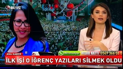İlk işi o iğrenç yazıları silmek oldu