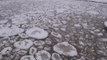 Ice Breaks Against Lake Ontario Shore in New York