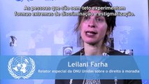 Relatora da ONU pede solução para pessoas sem-teto