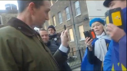 Tory MP David Davies recorded getting into a "very aggressive" dispute with Brexit protesters