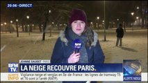 Avec la neige le parc de Bercy à Paris a des allures de station de sports d'hiver