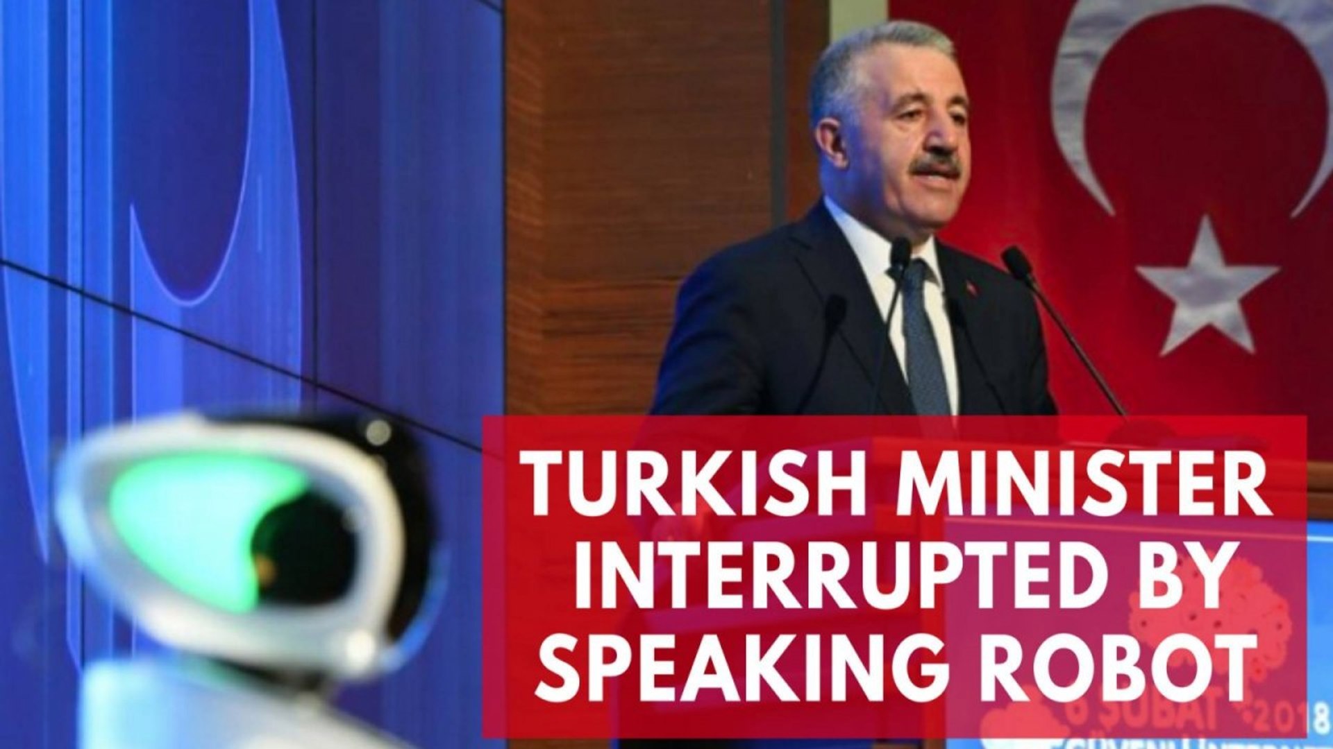 Turkish minister interrupted by speaking robot at tech event in Ankara -  video Dailymotion