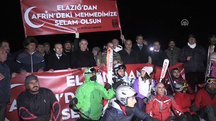 Zeytin Dalı Harekatına kayakçılardan ay yıldızlı meşaleli destek - ELAZIĞ