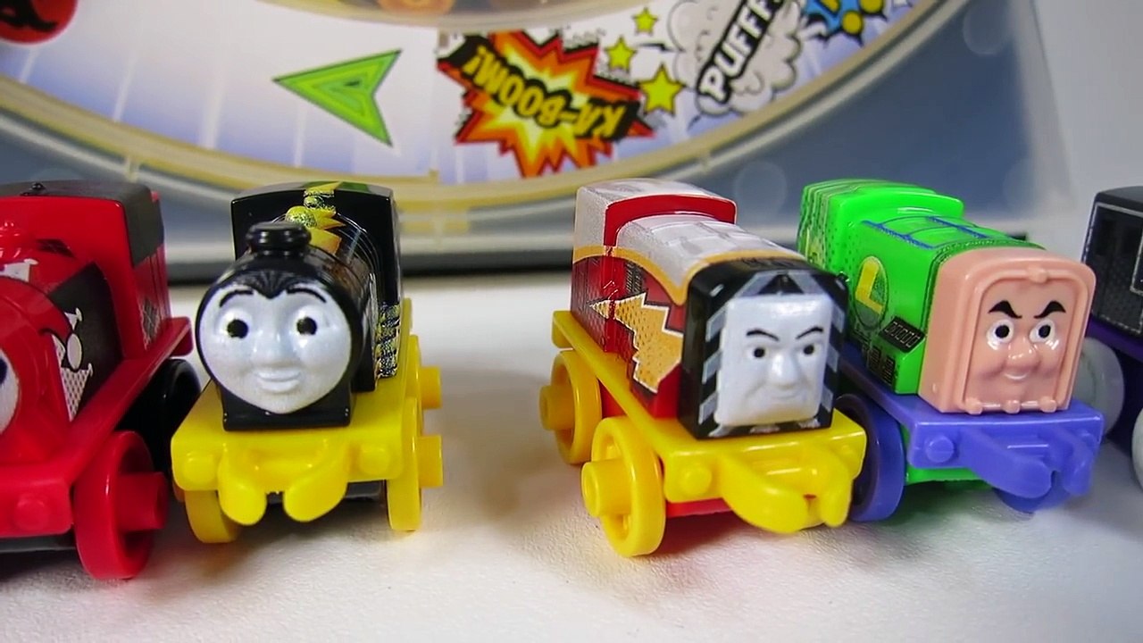 THOMAS AND FRIENDS DC SUPERFRIENDS MINIS STORAGE WHEEL SUPERHEROES IRL SUPERMAN BATMAN ROBIN