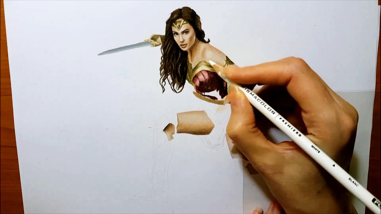 wonder woman 3d drawing