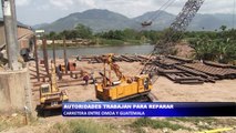 Autoridades trabajan para reparar carretera entre Omoa y Guatemala