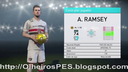 PES 2018 - Combinação de Olheiros para contratar A. Ramsey do Arsenal FC