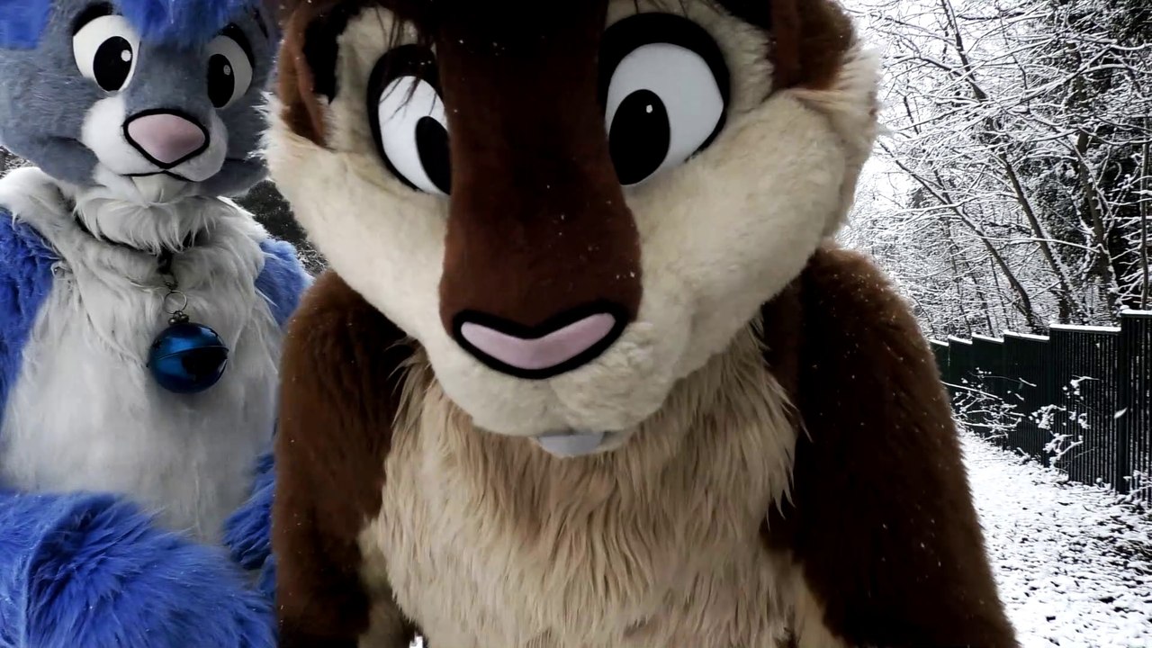 Snowing Time with Squirrel and a Bunny