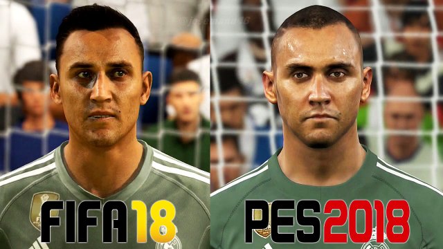 FIFA 18 vs PES 2018 REAL MADRID Face Comparison Ronaldo, Ramos, Asensio,