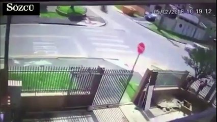 Feci motosiklet kazası kamerada