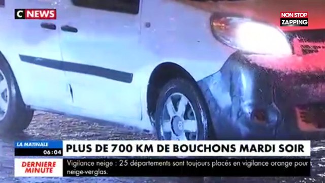 Paris sous la neige : La colère des automobilistes, bloqués par 700 kilomètres de bouchons (Vidéo)