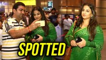 Vidya Balan SAREE LOOK at Mumbai Airport