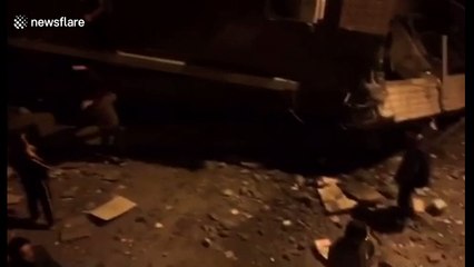 Aftermath of deadly earthquake in Taiwan's residential area