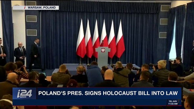 i24NEWS DESK | Poland's pres. signs Holocaust bill into law | Wednesday, February 7th 2018