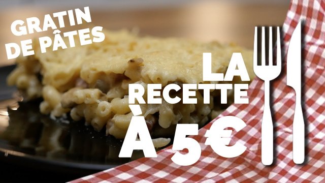 RECETTE À 5€ Gratin de pâtes, lardons et champignons