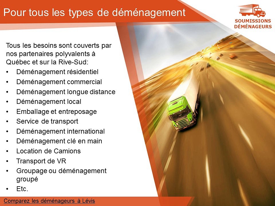 Prix pour déménagement à Lévis & conseils