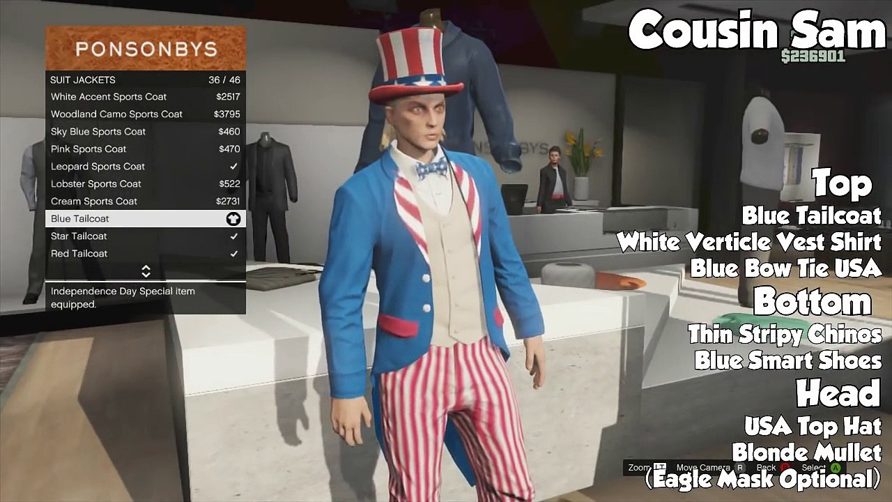 GTA 5 Online - FASHION FRIDAY! (Uncle Sam, Red Coat & The Minotaur) [GTA V Cool Outifts]