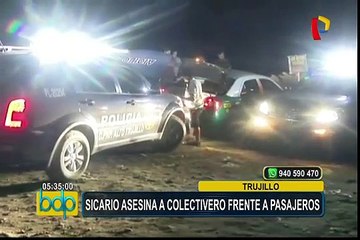 Trujillo: sicario asesina de tres disparos a colectivero frente a pasajeros