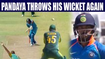 India vs South Africa 3rd ODI : Hardik Pandya throw his wicket for 15 runs | Oneindia News