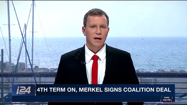 i24NEWS DESK | 4th term on, Merkel signs coalition deal | Wednesday, February 7th 2018