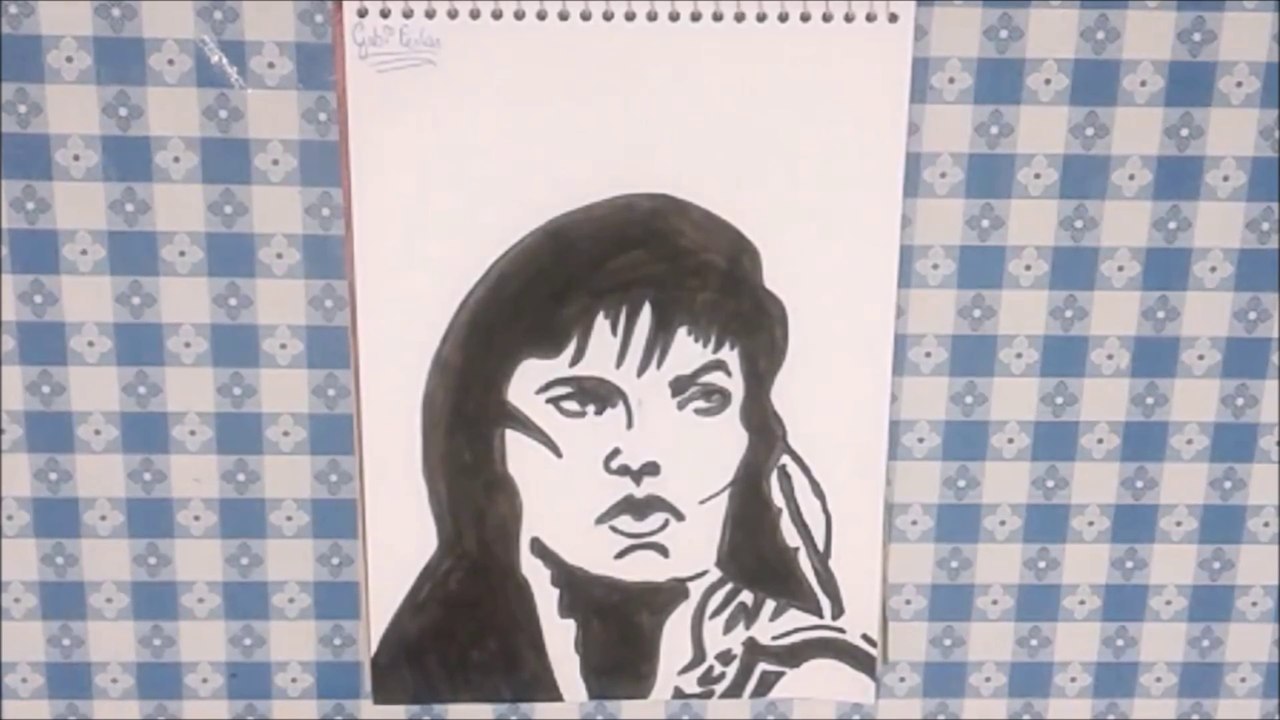 Speed Drawing - Xena (Lucy Lawless)
