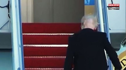 Donald Trump : Une violente rafale de vent laisse entrevoir son crâne dégarni (Vidéo)