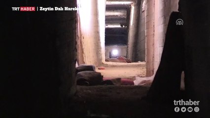 Afrin'de teröristlerin gizlendiği labirent tüneller bulundu