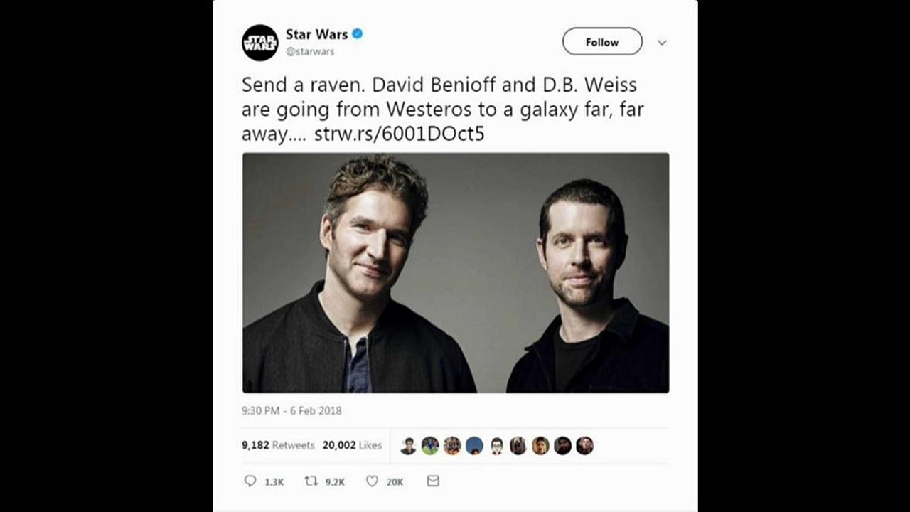 Neue 'Star Wars'-Trilogie von 'Game of Thrones'-Schöpfern