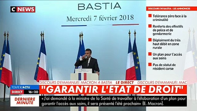 Emmanuel Macron s'est prononcé à Bastia contre la co-officialité de la langue corse