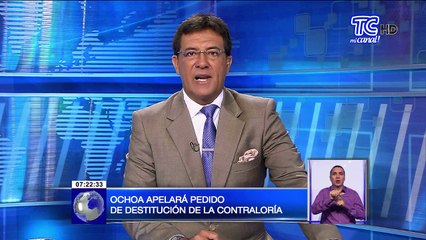 Ochoa apelará pedido de destitución de la contraloría