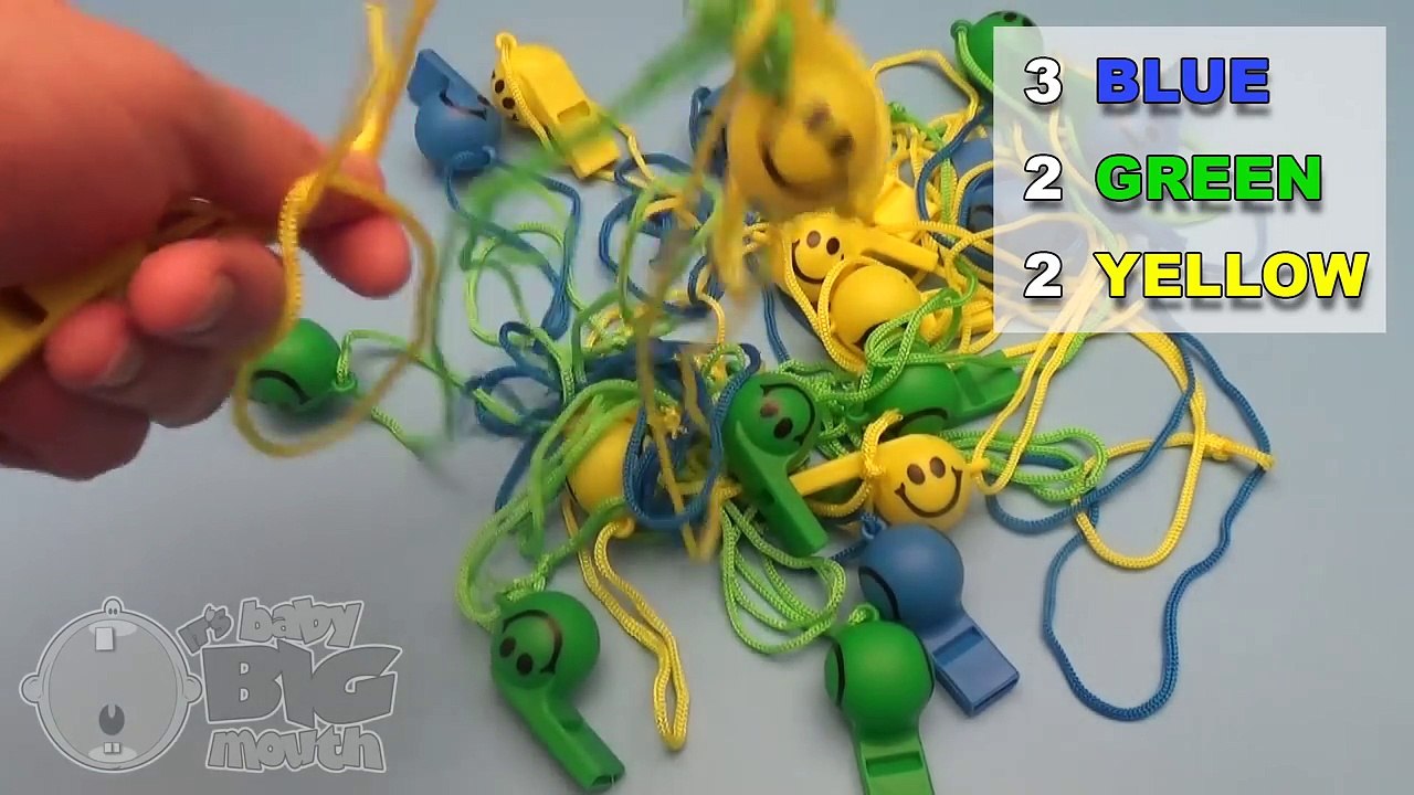 Learn Colours with Smiley Face Whistles! Fun Learning Challenge!