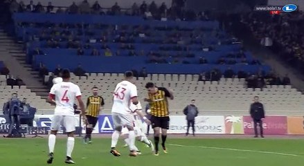 Lazaros Christodoulopoulos Goal HD -  AEK Athens FC	1-0	Olympiakos Piraeus 07.02.2018