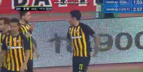 Sergio Araujo Goal - AEK Athens 2-0 Olympiacos