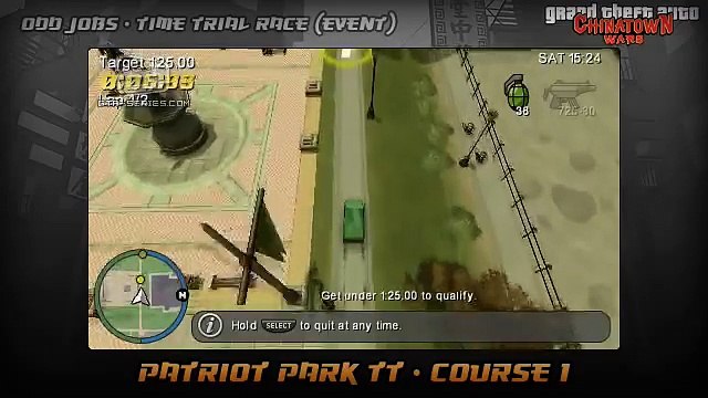 GTA Chinatown Wars - Walkthrough - Time Trial Race - Patriot Park TT - Course #1