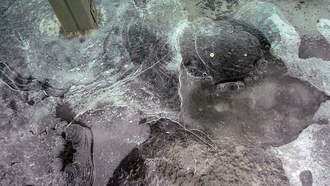 The ice cracked