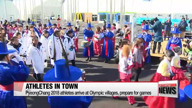 Athletes get pumped up with Olympic atmosphere as game day nears and athletes from around the world arrive in Korea's alpine cities